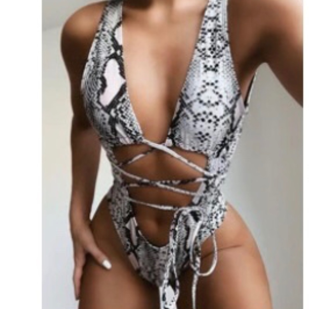 Snakeskin tie up One Piece *Never Worn*